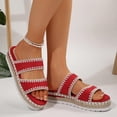 thumbnail image 6 of Caywon Women's Wedge Sandals Flat Open Toe Non Slip Slides Comfortable Chunky Low Heel Beach Sandals Slide Sandals Comfortable Casual, 6 of 7