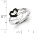 thumbnail image 5 of White Night Sterling Silver Rhodium-plated Black and White Diamond Heart Ring Q-QR3338-8, 5 of 6