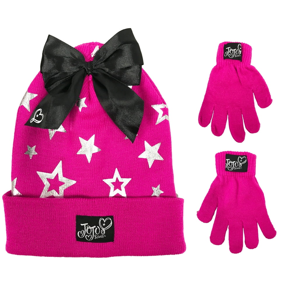 Nickelodeon - Nickelodeon JoJo Siwa Stars Girls Winter Hat and Gloves