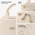 thumbnail image 5 of Corduroy Insulated Lunch Bag for Women, 16-Can Water-Resistant Lunch Tote with Soft Handle, 6-Hour Cold Retention Cooler Bag with Aluminum Foil Lining for Work, Office, Picnic, 5 of 9