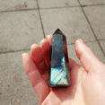 thumbnail image 3 of 2X Moonstone Crystal Column Natural Labradorite Quartz Obelisk Crystal Column Wand Point Healing Stone Home Decor 5-6cm, 3 of 4