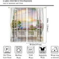 thumbnail image 2 of Sea View Curtains, Summer Ocean Sunrise Blackout Curtains Tropical Blooming Garden Seaside Scenery Print Window Drapes for Living Room Bedroom Cafe 84x84in, 2 of 5