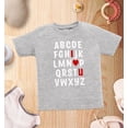 thumbnail image 4 of Shop4Ever I Heart U ABC's  Love You Toddler's Cotton T-Shirt 5T/6T Heather Grey, 4 of 6