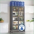 thumbnail image 5 of 65” Metal Kitchen Pantry Storage Cabinet, 6 Tier with Transparent Doors, Adjustable Shelves & Wheels, Gray | Sturdy Metal | Durable Metal, 5 of 9