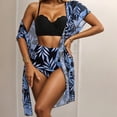 thumbnail image 2 of Swimsuits for Women 2 Piece Bathing Suits Tropical Island Swimwear Floral Print Bikini Three Piece Tankini Outfit For, 2 of 5