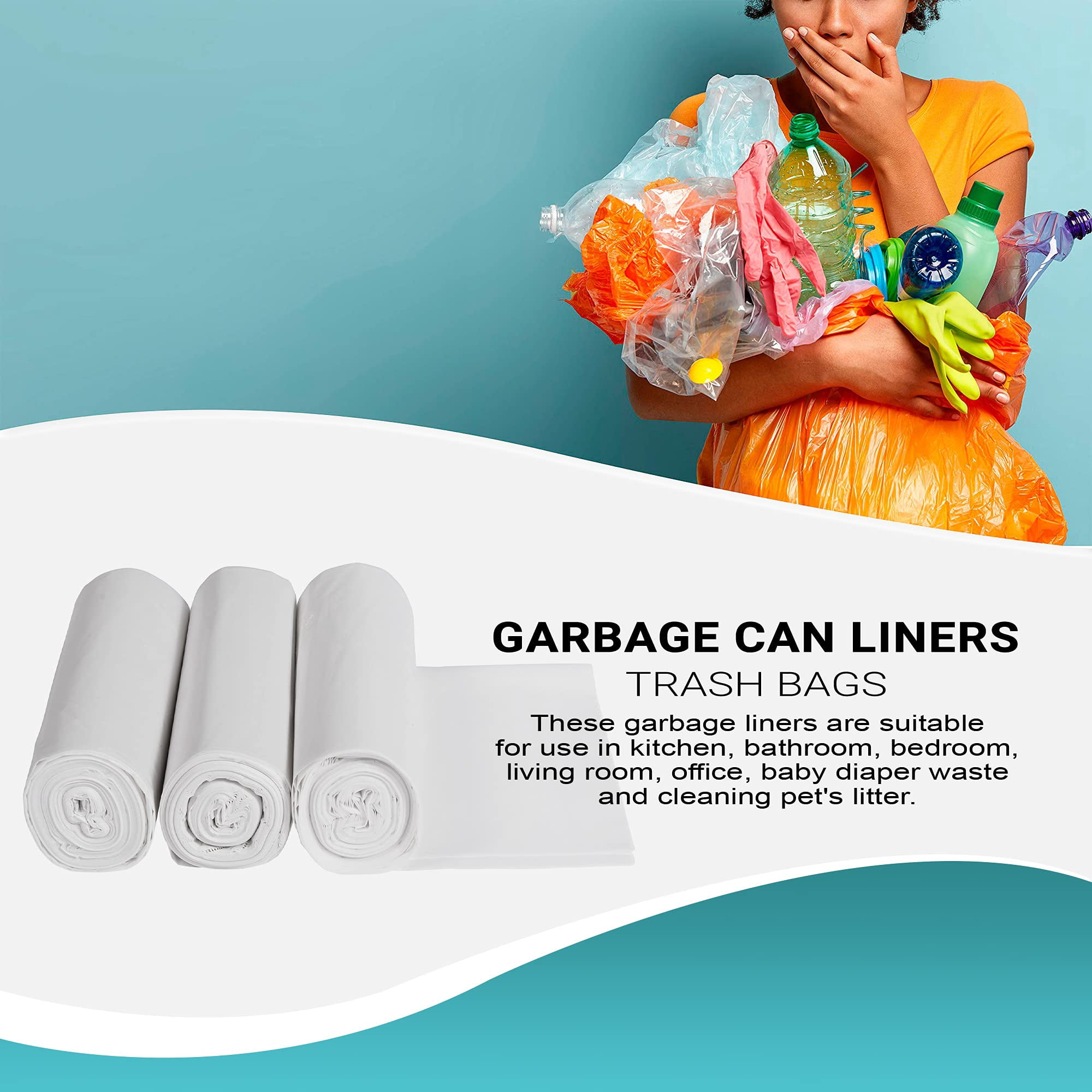Clear High Density Garbage Can Liners, 55 Gallon Trash Bags, 200 Count, 36 x 60 in