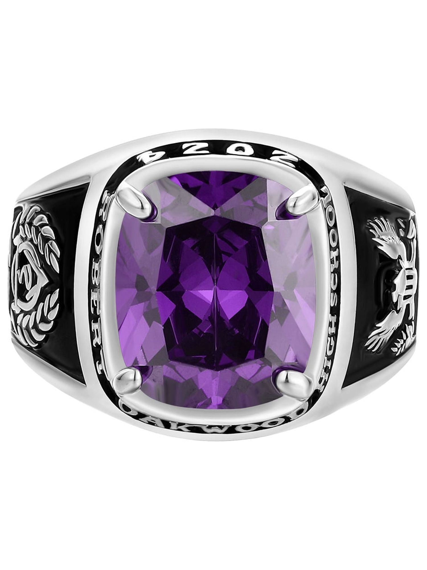 Order Now for 2025 Graduation, Freestyle Men's Prong station Birthstone Class Ring, Personalized, High School or College