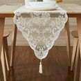thumbnail image 4 of Warm Home Designs 14 x 96 Ivory Lace Table Runner with Rose Design & 2 Attached Tassels. MTR Ivory 96, 4 of 4