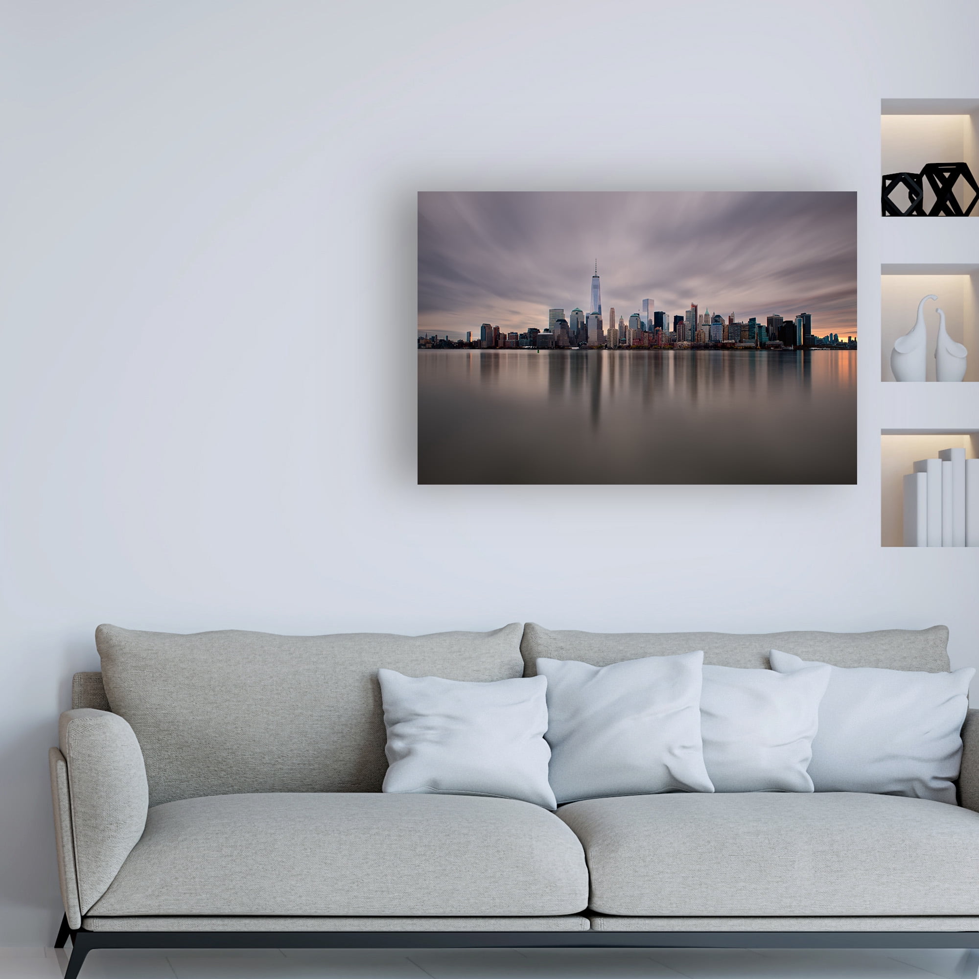 Trademark Fine Art 'Dawn over Downtown Manhattan' Canvas Art by David Ayash