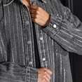 thumbnail image 3 of Women's Gameday Couture Black Colorado Buffaloes Oversized Style's the Limit Micro-Rhinestone Stripe Washed Denim Button, 3 of 6