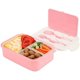 thumbnail image 1 of Fiambrera Bento Box con 3 Compartimentos Y Cubiertos, Snack Box De 1400 Ml, Calentamiento Por Microondas para Niños Y Adultos, 1 of 8