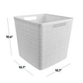 thumbnail image 3 of Curver Set of 4 Jute Basket Cube Durable Resin Organization and Storage Basket Bin, White, 3 of 18