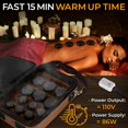 thumbnail image 3 of SereneLife Juego de calentador de piedras de masaje portátil – Kit de masajeador y calentador de piedras calientes de spa eléctrico con 6 piedras de masaje de basalto redondas grandes y 6 pequeñas con, 3 of 6