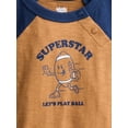 thumbnail image 2 of Wonder Nation Baby Boys' Graphic Cotton Bodysuit with Long Raglan Sleeves, Sizes 0M-24M, 2 of 3