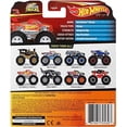 thumbnail image 4 of Hot Wheels Monster Trucks 1:64 Mega Wrex 2 Pack Vehicles, 4 of 5