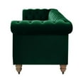 thumbnail image 5 of Londynn Sofa Hunter Green Velvet 93L x 33.5W x 30.3H Button Tufted Rolled Arm, 5 of 8