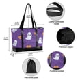 thumbnail image 2 of FORMRS Canvas Laptop Tote Bag for Women with 15.6" Computer Compartments Shoulder Handbag, Halloween Purple Ghosts, 2 of 7