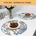 thumbnail image 5 of Coastal Blue Coral Round 13 Inch Placemats Set of 2, Summer Ocean Starfish Nautical Vintage HeatResistant Non Slip Place Mats for Dining Table, Wipeable Braided Kitchen Table Mats for Housewarming, 5 of 9