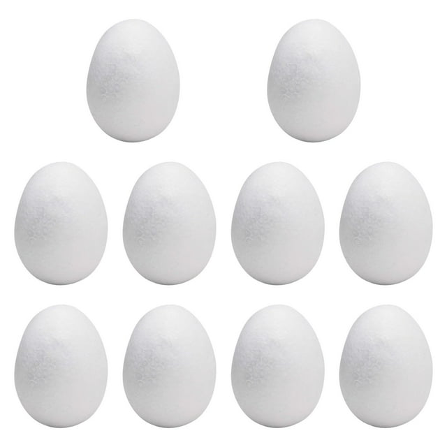 Huevos de espuma Huevos de Pascua Sin pintar Lisos para manualidades Huevos de imitación Huevos de poliestireno para 10 piezas 103 x 72 cm