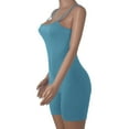 thumbnail image 6 of Spring Savings Bodysuits for Women,GaThRRgYP Women's Round Neck Shoulder Sling Jumpsuit Color Jumpsuit Shorts Tight Jumpsuit, 6 of 6