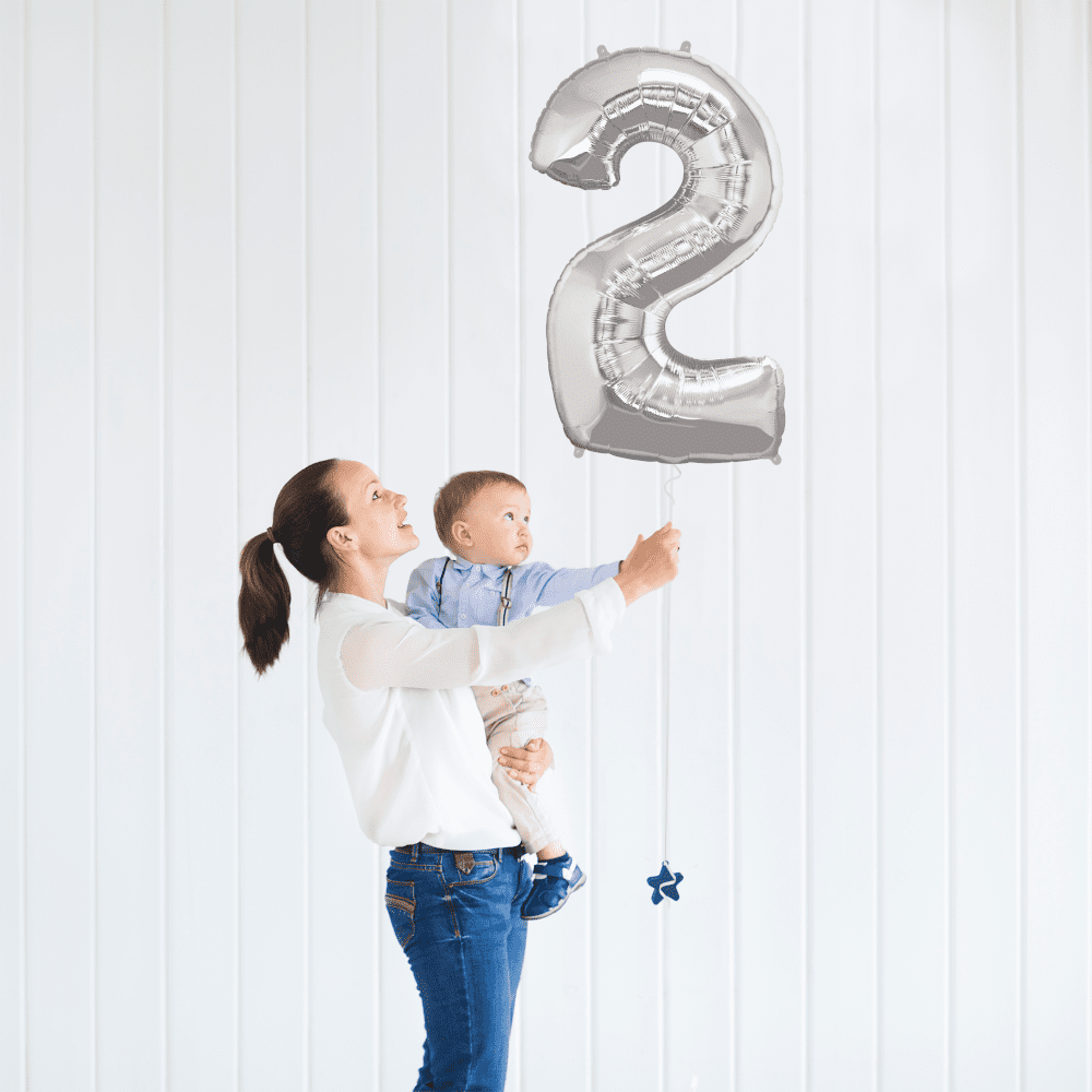 Way To Celebrate Number Balloons, Foil Gold Silver