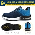 thumbnail image 5 of XQJ Steel Toe Shoes for Men Women Anti-Puncture Slip Resistant Work Shoes Lightweight Safety Shoes Blue Size 10, 5 of 8