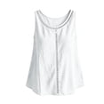 thumbnail image 7 of ClodeEU Women's Linen Blend Crew Neck Sleeveless Button Down Blouse, Loose Fit Casual Everyday Summer Tank Top White,Women's Plus L, 7 of 7