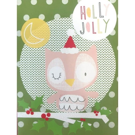 Trimmerry 18 Holly Jolly Santa Hat Owl Holiday Christmas Cards