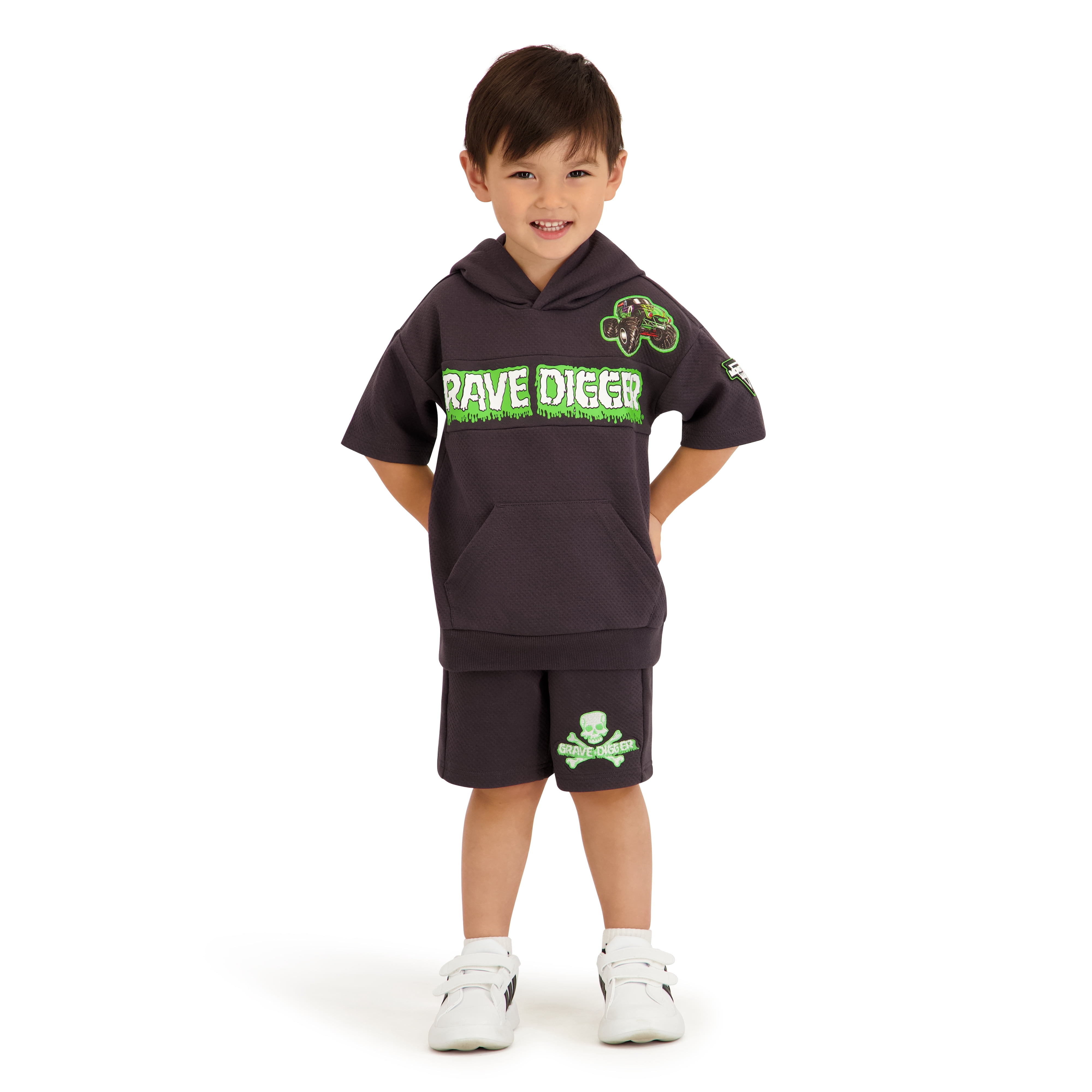 Monster Jam Toddler Boy Textured Knit Short Set, Sizes 12 Months-5T