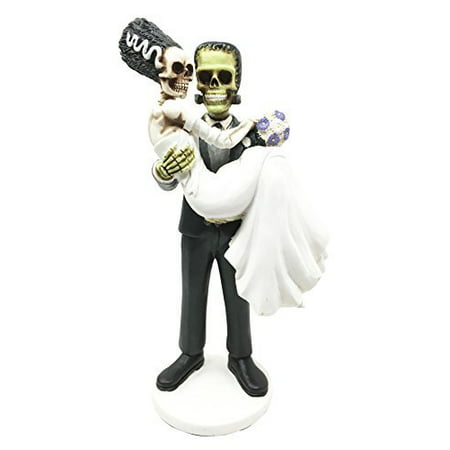 Day Of The Dead Wedding Skeleton Frankenstein Skull Bride And Groom Couple Figurine Dia De Muertos Sculpture
