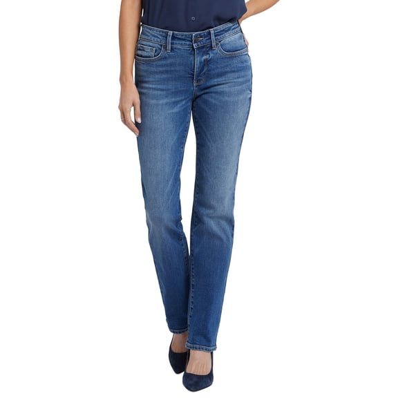 NYDJ womens Petite Marilyn Picasso Lake Straight Leg Jean, 00P, Blue