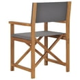 thumbnail image 3 of vidaXL Director's Chair Solid Teak Wood Grey, 3 of 5