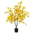 thumbnail image 4 of Artificial Maple Tree, 3.9ft/4.9ft/5.9ft Fake Potted Maple Tree with Planter Large Faux Tree Indoor For Farmhouse Home Wedding Floor Living Room Decoration, 4 of 7