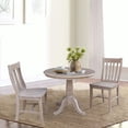 thumbnail image 3 of 36" Round Extension Solid Wood Table With 2 Cafe Chairs in Washed Gray Taupe, 3 of 3