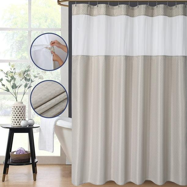 HOMERRY 72"W x 84"L Shower Curtain with Snapin Liner Set, Heavy Weigh