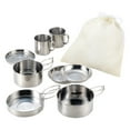 thumbnail image 2 of Ovzne Stainless Steel Camping Picnic Outdoor Cookware Pot Portable Mountaineering Pot Storage Folding Tableware Set Combination On Clearance, 2 of 6
