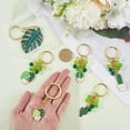 thumbnail image 3 of 6Pcs Palm Leaf Key Chain Cactus Keychains Bulk 6 Styles Summer Tropical Green Plant Monstera Leaves Alloy Enamel Hanging Pendant Keychain for Keychain Purse Bag Party Favors DIY Decoration Colorful, 3 of 9