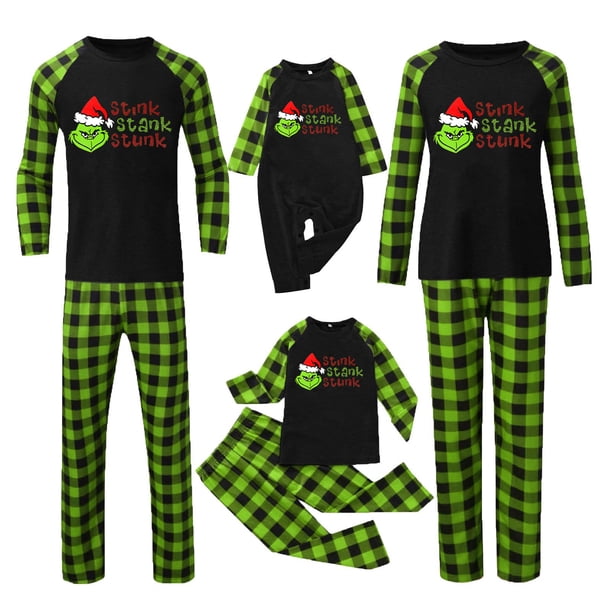 Pijamas navideños a juego Grinch - TKing Fashion 2024 Nuevos conjuntos de pijamas navideños familiares a juego Grinch, pijamas navideños navideños para parejas, adultos y niños, 6 Años