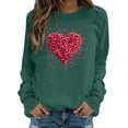 thumbnail image 2 of DondPO Hauts de la Saint-Valentin pour Femmes Mode Décontractée Amusante Tête de Père Noël Imprimée Col Rond Chandail en Molleton Sans Capuche Pull de la Saint-Valentin Chandails en Molleton de la Saint-Valentin pour Femmes Vert TG Liquidation!, 2 of 8