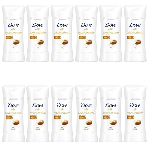 Pack of (12) Dove Advanced Care Antiperspirant Deodorant, Shea Butter 2.60 Ounce