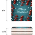 thumbnail image 3 of RYLABLUE Merry Christmas Set of 8 Coaster for Drinks, Absorbent Ceramic Stone Coasters Cup Mat with Cork Base for Home Kitchen Room Coffee Table Bar Decor, 3 of 4