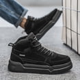 thumbnail image 5 of Men'S High-Top Fashion Sneakers, Casual Sports Street Style, Solid Color with Graphic Detail, All-Season Lace-Up Running Shoes, PU & Fabric Upper, EVA Sole, Round Toe, for Daily Wear, 5 of 9