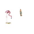 thumbnail image 1 of Estatua de flamenco de resina, escultura, adorno de resina, figura con patrón en relieve, meticulosamente elaborada y pintada a mano. Ideal para jardí, 1 of 8