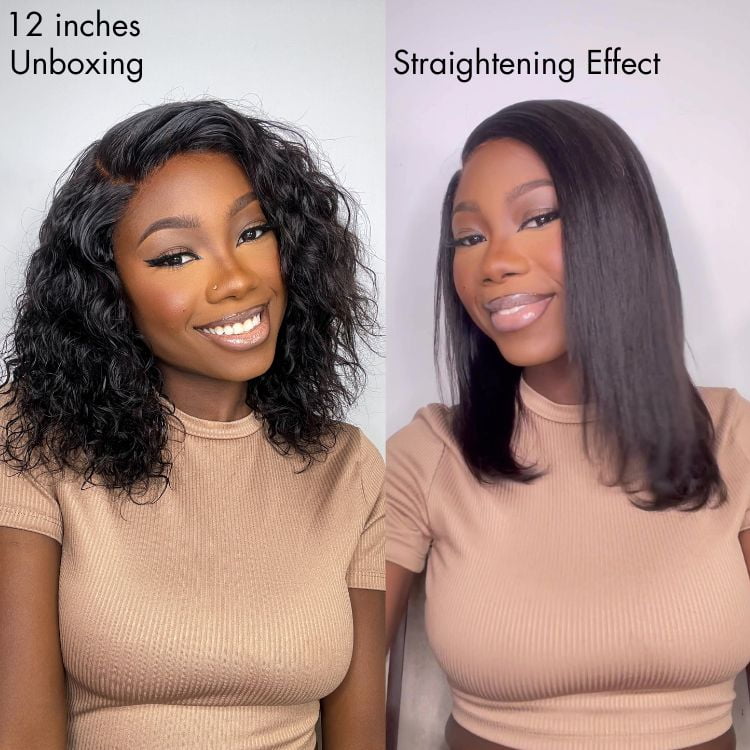 LUVME Wet and Wavy 5x5 Closure Pre-Cut Lace Water Wave Wig Glueless Side Part Human Hair Wig Breathable Cap
