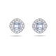 thumbnail image 3 of Pendientes Cuadrados, Cristales Brillantes Y Metal Rodiado, Azul, 1 Par, 3 of 4