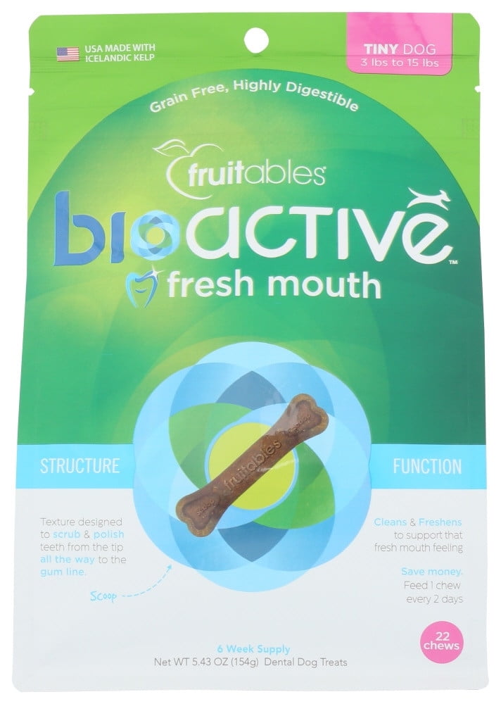 Fruitables Bioactive Dental Chews for Tiny Dog Treats 5.43 oz