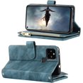 thumbnail image 4 of Google Pixel 4a 5G Phone Case Wallet for Women with Crossbody Strap Lanyard,Google Pixel 4a 5G Wallet Case with Card Holer,Zipper Pocket PU Leather Phone Case for Pixel 4a 5G,6.2" Blue, 4 of 15
