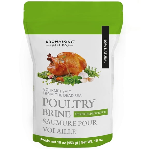 Aromasong Turkey Brine with Herbs de Provence, 1 lb, Natural Brining Mix for wet & dry brining, for roasted, smoked or fried Turkey