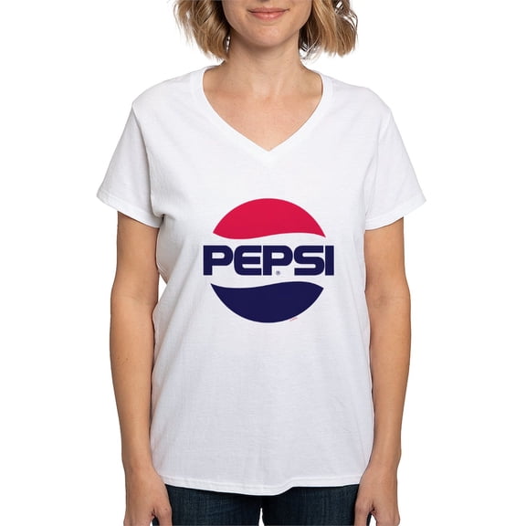 CafePress - Pepsi 90S Logo Women's V Neck T Shirt - Womens Cotton V-Neck T-shirt