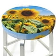thumbnail image 3 of Naloa Sky Golden Sunflower Field B Round Bar Stool Cushion Cover 12-14 inch, Fits Kitchen, Office, Restaurant Chairs - {sizeName}12 inch, 3 of 7